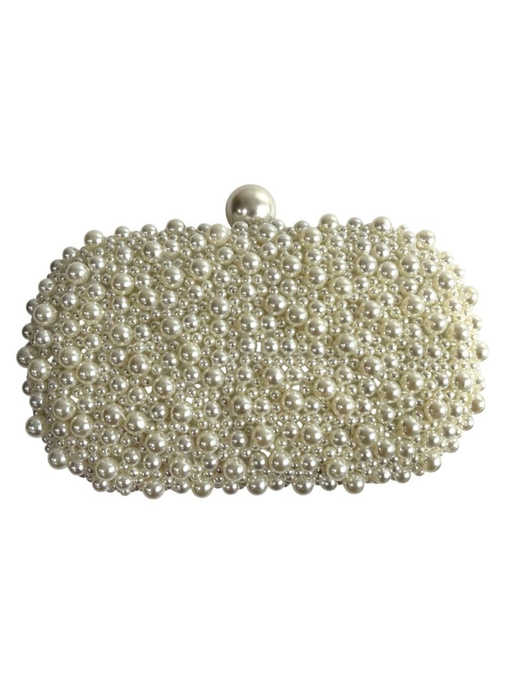 Olga Berg Valentina Pearl Clutch in Pearl/Silver